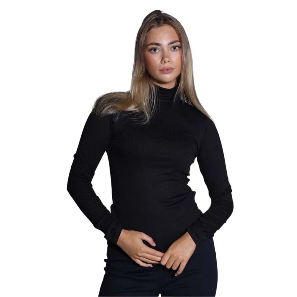 Levis Womens/Ladies Ruched Turtle Neck Slim Sweater Top / Caviar